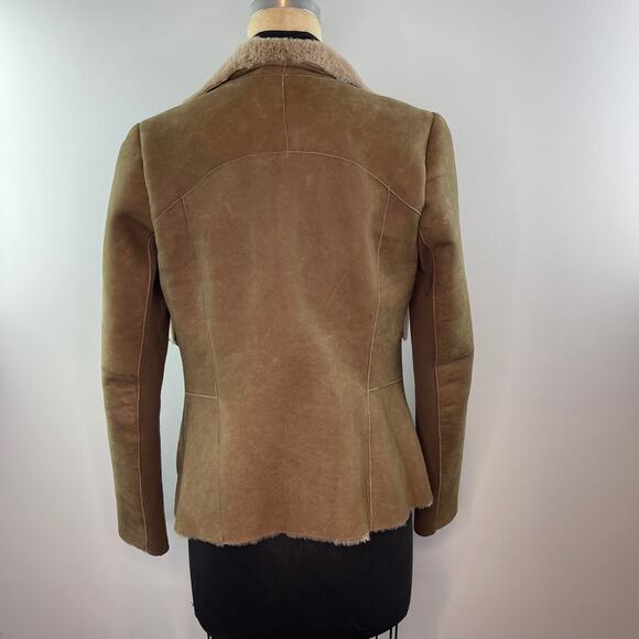 VINCE Cascade Genuine Shearling Jacket Coat Brown Taupe Sz Small S $1475 - Picture 9 of 12